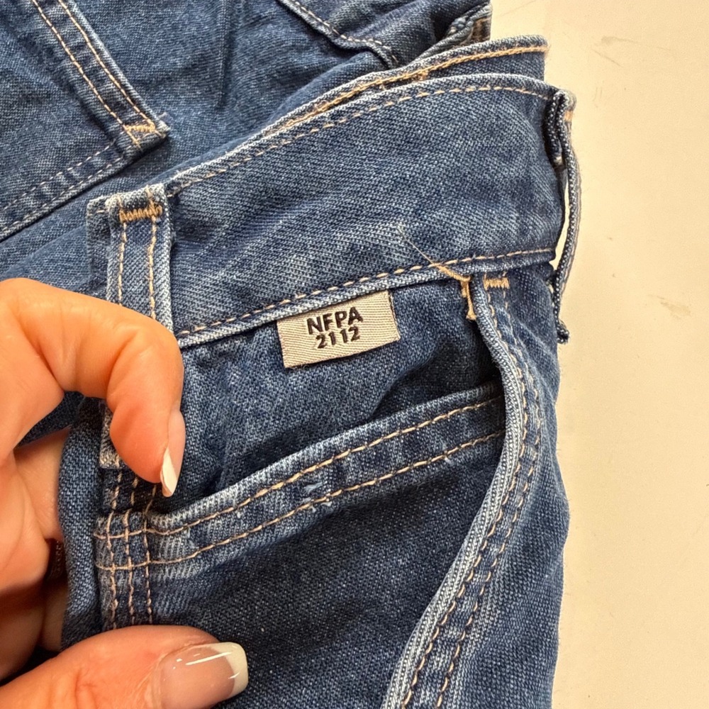 Carhartt FRB13 DNM Flame Resistant Carpenter Jeans Men's Sz 33x32 Original Fit - Picture 4 of 10